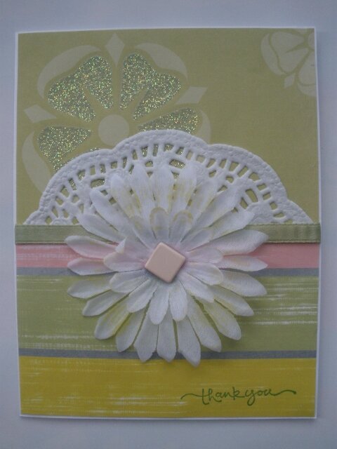 Flowers and Lace Thank You CArd