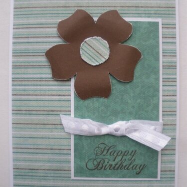 Brown Flower Birthday Card