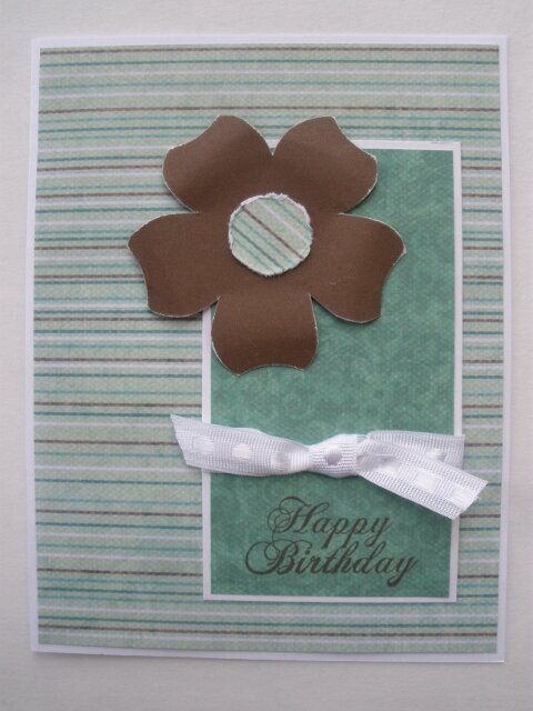 Brown Flower Birthday Card