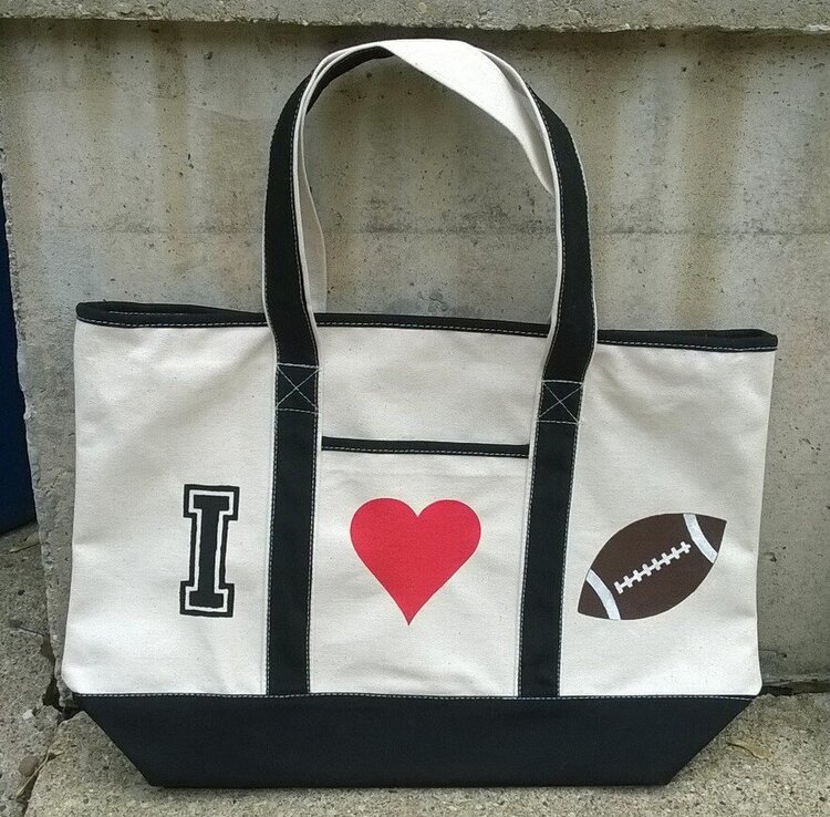 I Love Football canvas bag