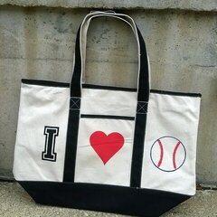 I Love Baseball canvas bag