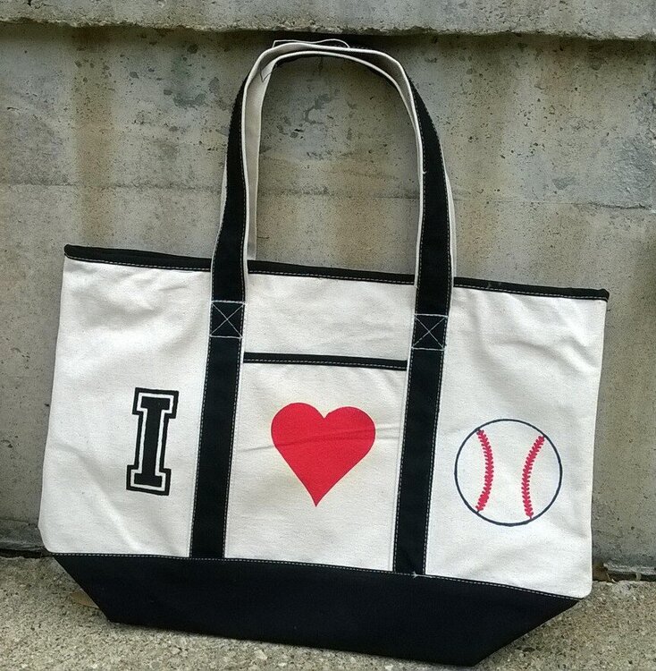 I Love Baseball canvas bag