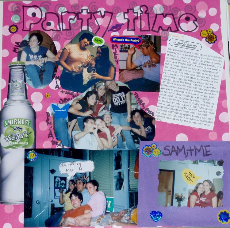 College Scrapbook p16, Party Time