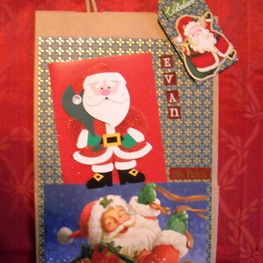 Evan&#039;s Santa Gift Bag &amp; Tag