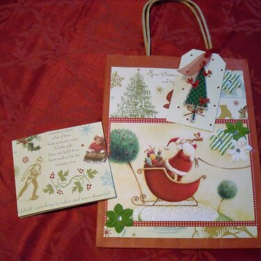 Santa &amp; Sleigh Gift Bag, Tag &amp; Gift Card Holder