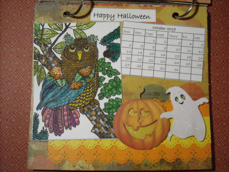 2019 Owl Calendar (October)