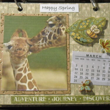 2019 Giraffe Calendar (March)