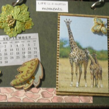 2019 Giraffe Calendar (September)