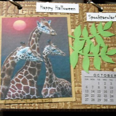 2019 Giraffe Calendar (October)
