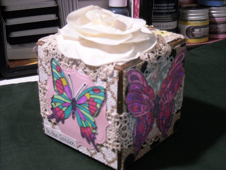 Butterflies and Rose Paperweight View #1