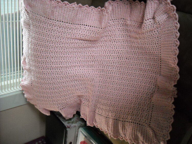 Pink Crochet Lap Blanket