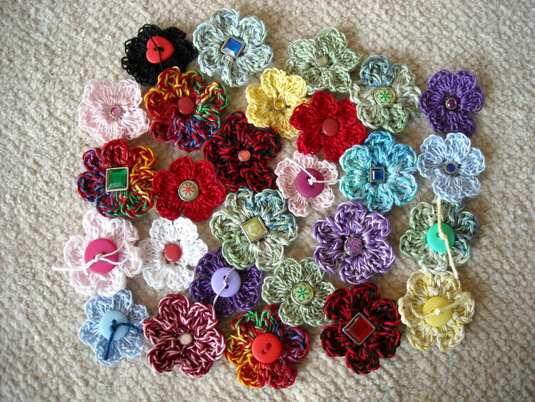 6 Petal Crocheted Flower