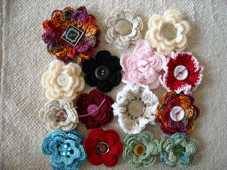 Asst Crocheted Flowers