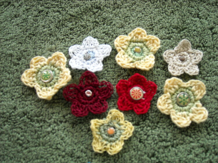 Five Point Crocheted Flowers