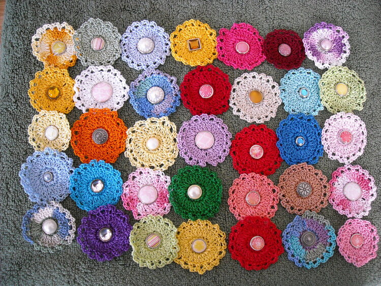 Crocheted Lollipop Flowers
