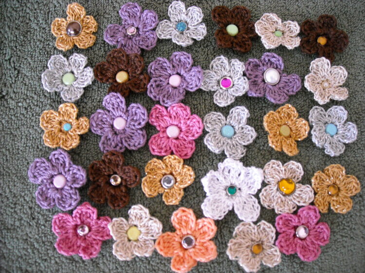Crocheted Five Petal Flowers
