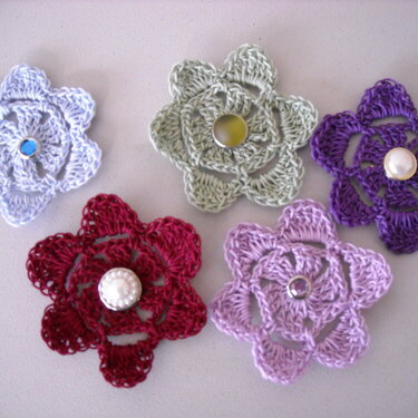 Fan Circle Crochet Flower