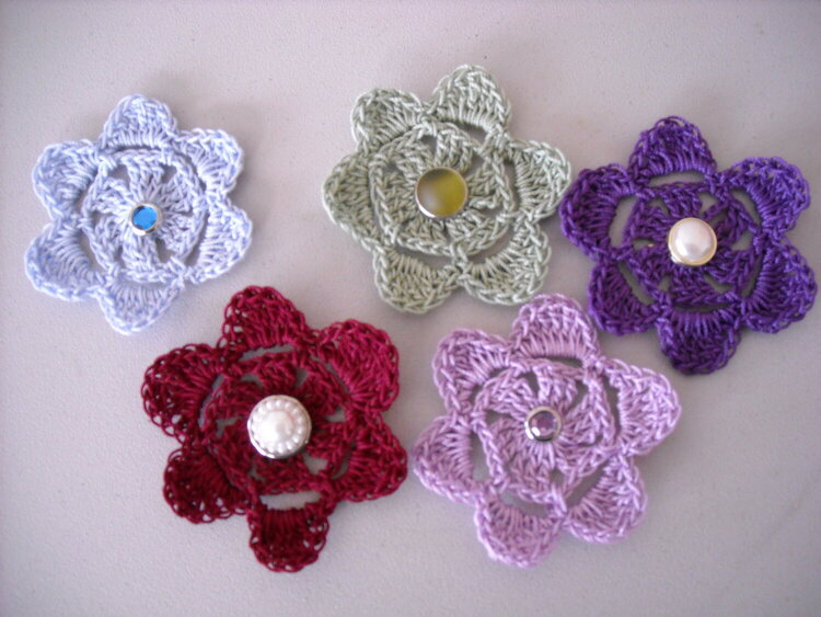 Fan Circle Crochet Flower