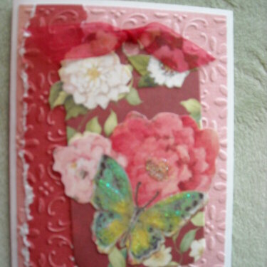 Flowers and Butterfly Tag Card