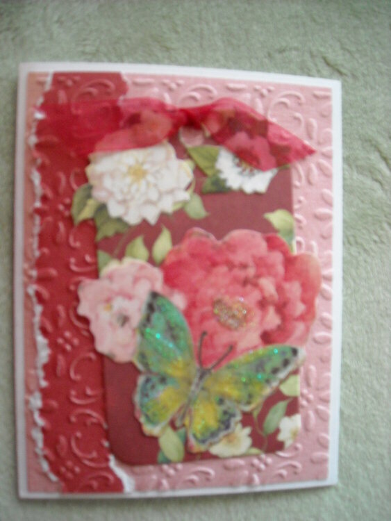 Flowers and Butterfly Tag Card