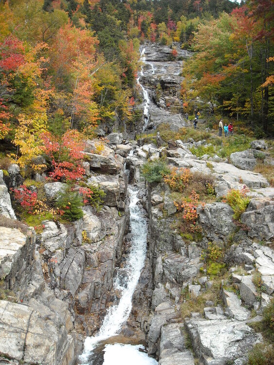 Silver Cascade Falls in Crawford Notch, New Hampshire
