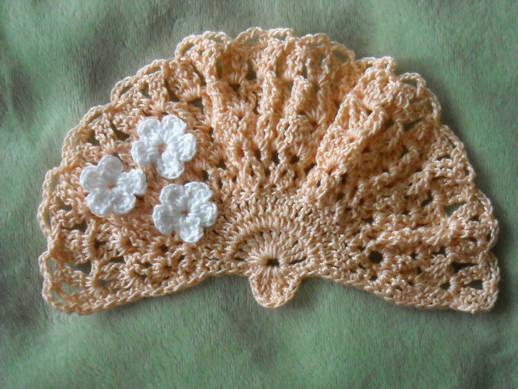 Peach Crocheted Fan