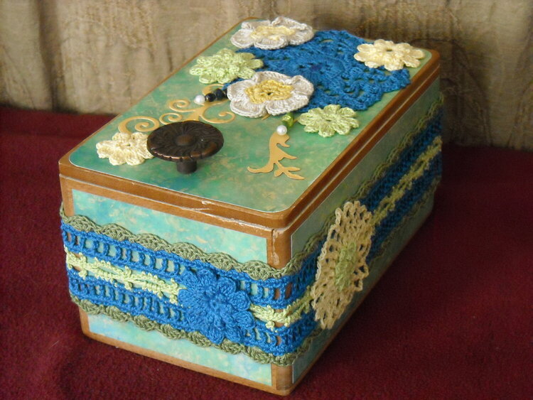 Altered Cigar Box (Blue &amp; Green)