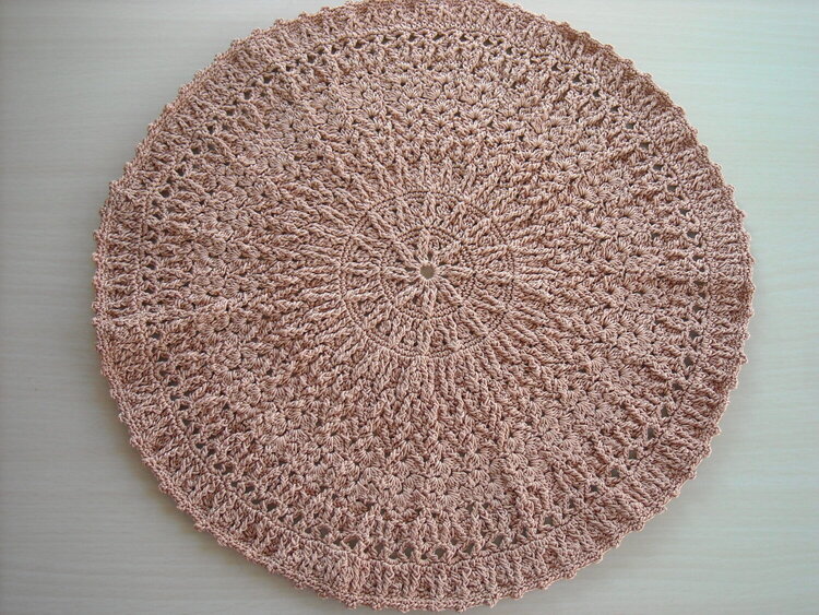 Copper Mist Crochet Doily
