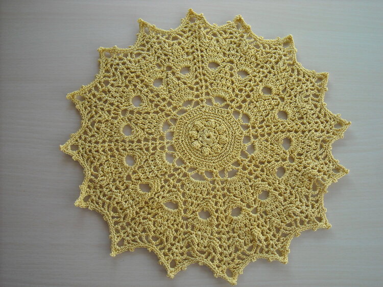 Golden Pineapple Crochet Doily