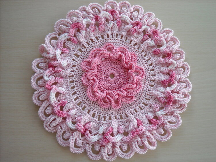 Ruffles in Pink Crochet Doily