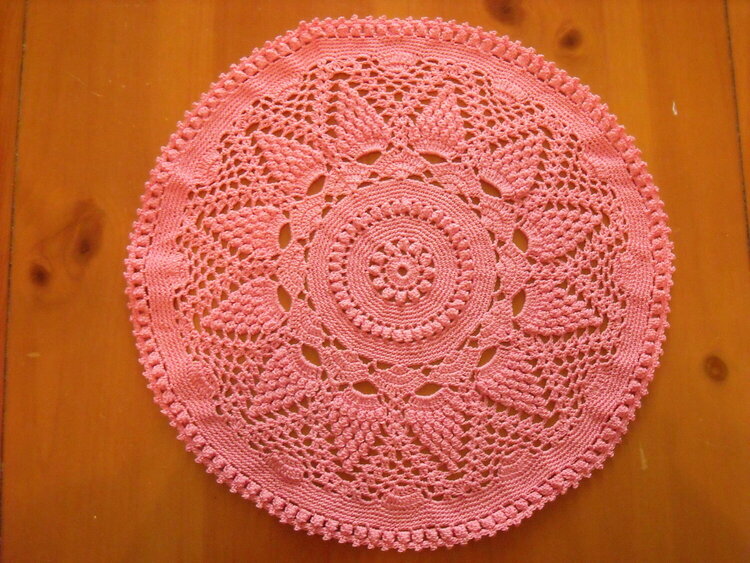 Coral Crochet Doily 17&quot;