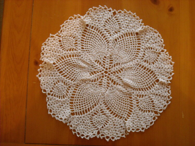 Cream Crochet Doily 16&quot;