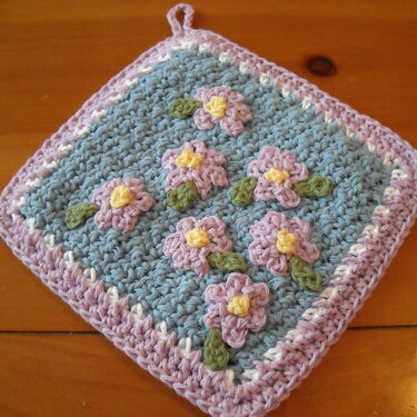 Floral Crochet Pot Holder