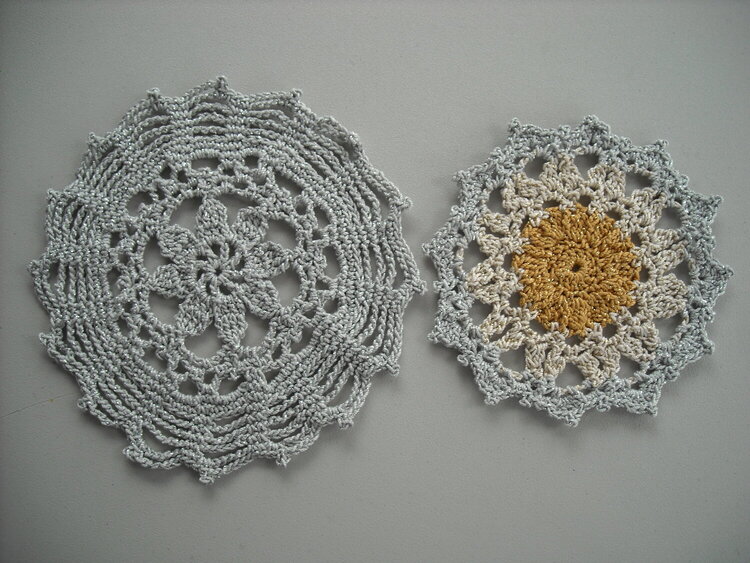 Silver and Gold Crochet Doilies