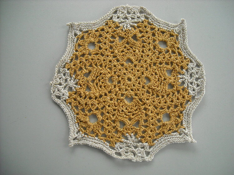 Gold &amp; Silver Crocheted Doily