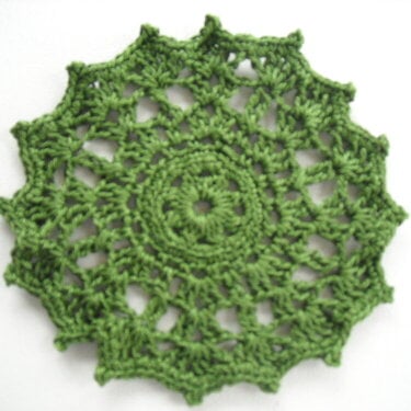 Small Myrtle Green Crochet Doily