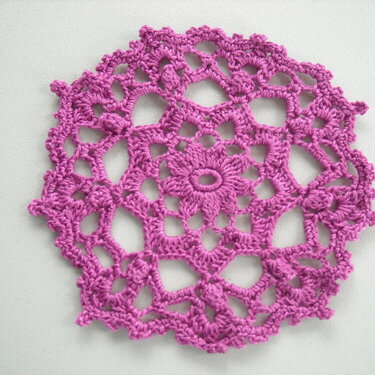 Small Fushia Crochet Doily