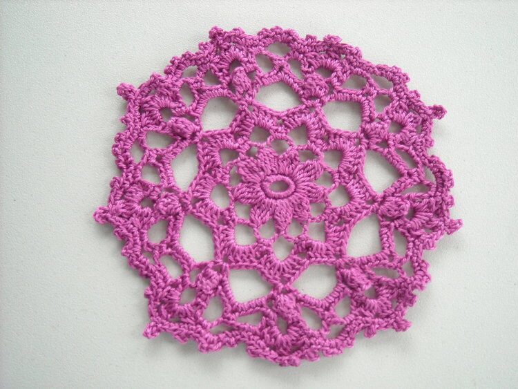 Small Fushia Crochet Doily