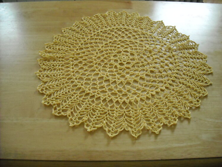 Yellow Round Crochet Doily