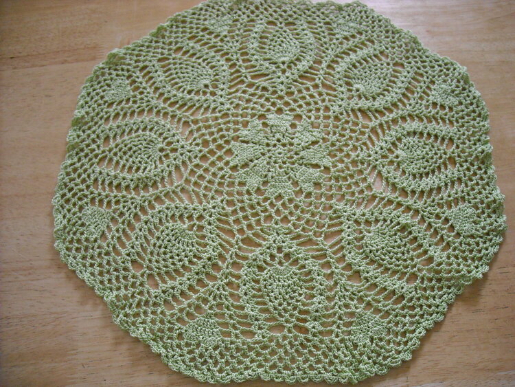 Green Round Crochet Doily