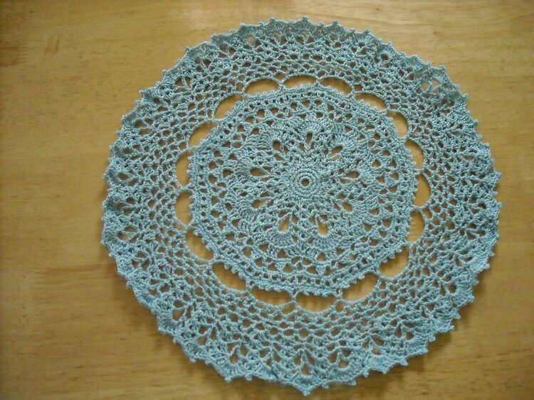 Crochet Doily River Blue