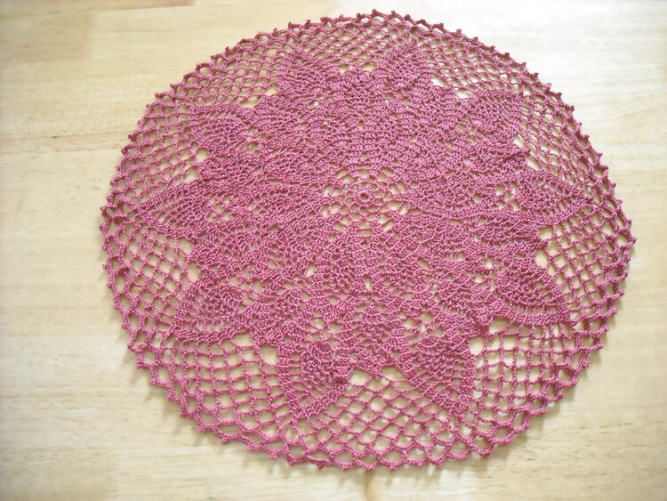 Rose Crochet Doily 14&quot;