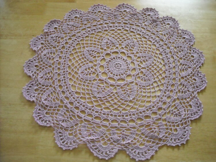 Pale Lilac Crochet Doily 14&quot;