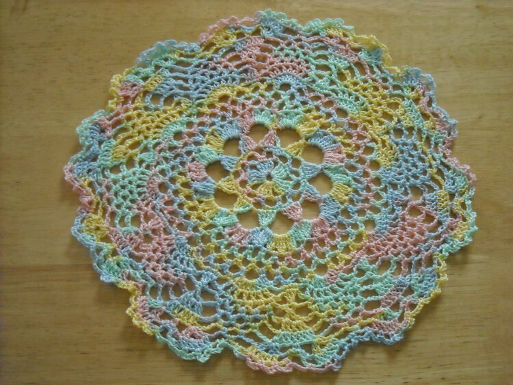 Multi Color Crochet Doily