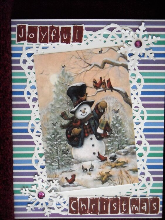 Joyful Christmas (Snowman &amp; Birds)