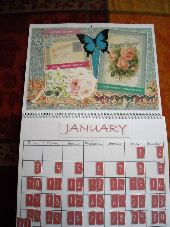 Secret Garden Wall Calendar (January)