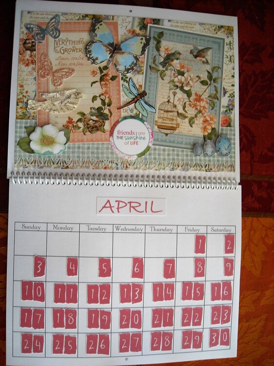 Secret Garden Wall Calendar (April)