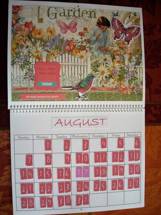 Secret Garden Wall Calendar (August)