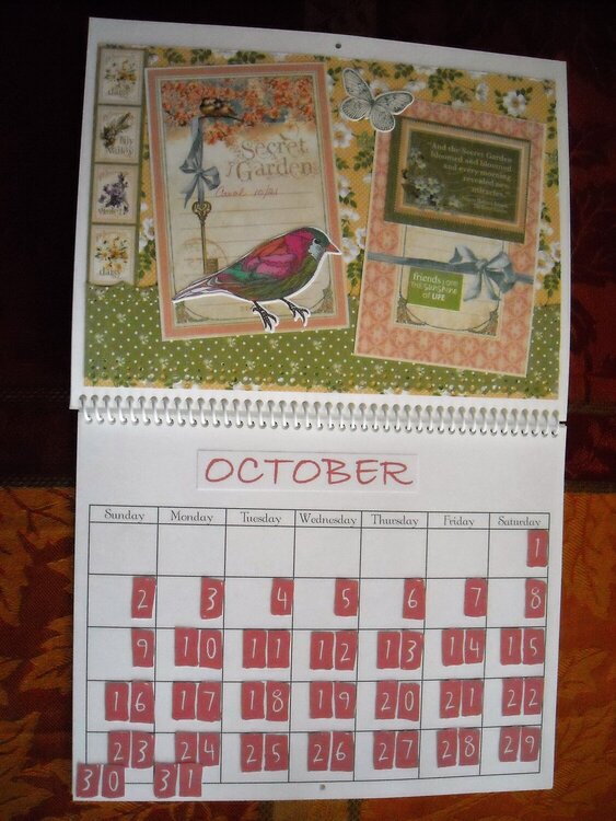 Secret Garden Wall Calendar (October)