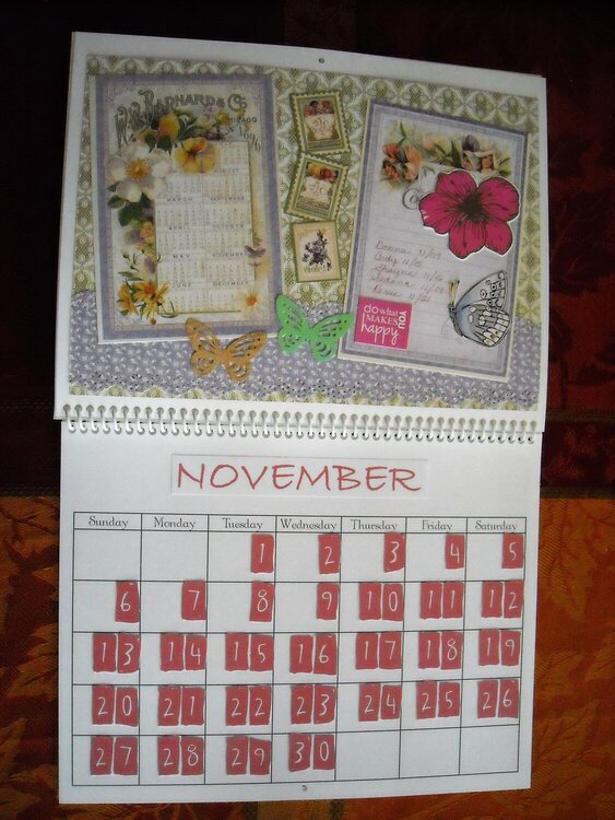 Secret Garden Wall Calendar (November)